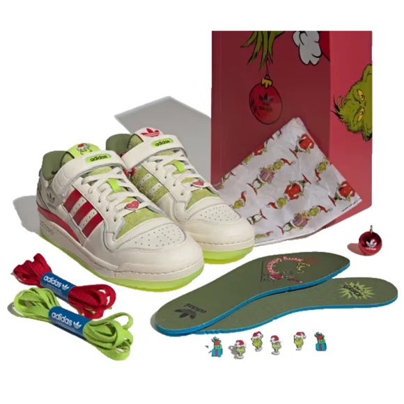 ADIDAS ORIGINALS Forum Low x The Grinch Shoes MEN'S 11.0 W/ 12 NWOB (READ)